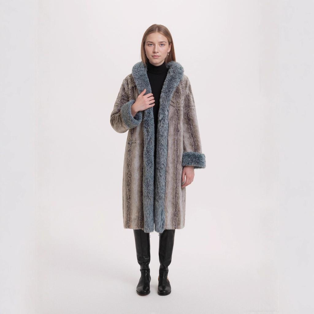 25 Year New Fashion Leopard Pattern Extended Hooded Fur Grass Coat for Women's Winter Temperament and Warmth