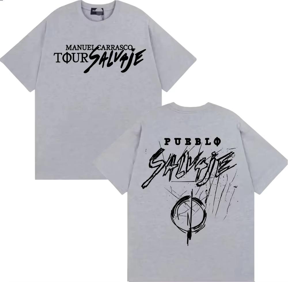 Rapper Manuel Carrasco Salvaje Tour 2026 Album T Shirts for Men Fashion Vintage Short Sleeve Tshirt Cotton Casual T Shirt