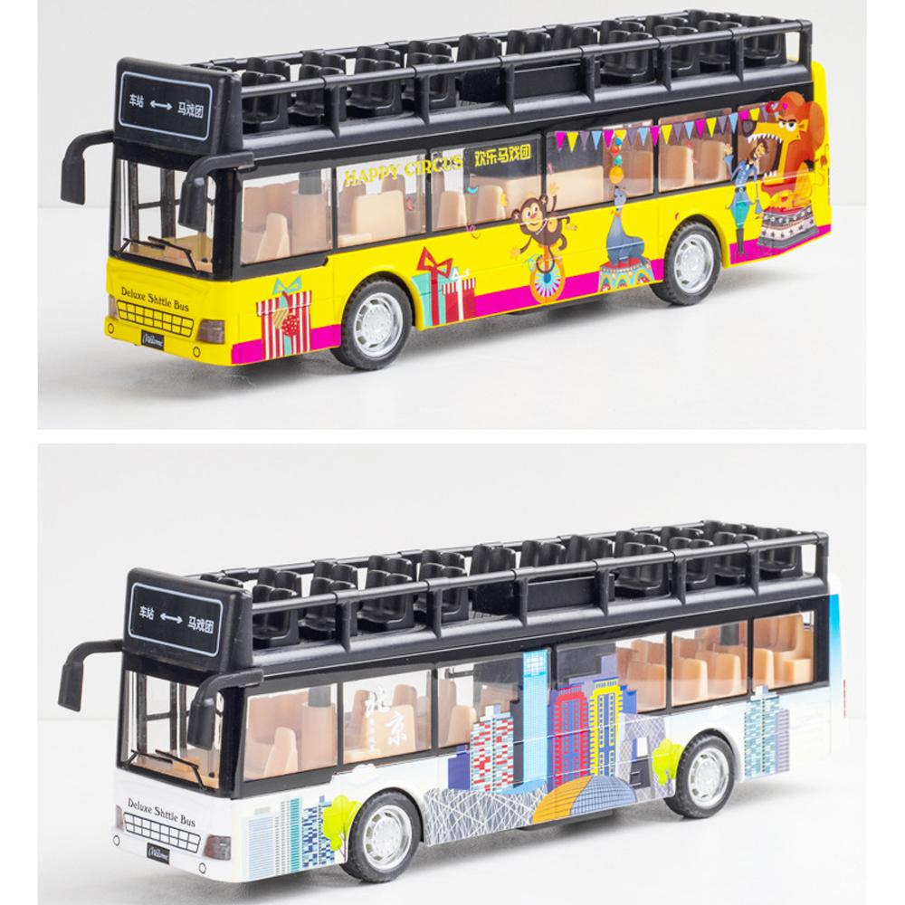 1/50 Scale Υπαίθριο Tour Bus Diecast Car Model Toy, Pull Back Toy Vehicle with Sound and Light for Kids Toddler Boys Girls Gift Collection