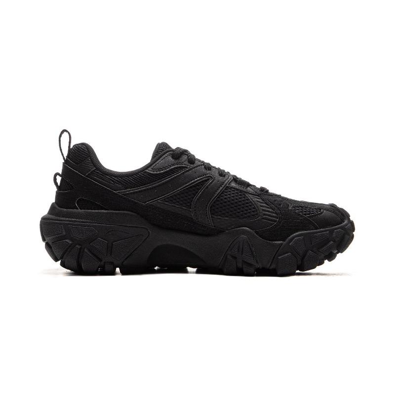Li Ning Dune Retro Thick Sole Comfortable Shock Absorbing Non-Slip Wear-Resistant Breathable Low-Top Casual Shoes Men Sneaker Black AGCU379-5