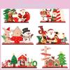 Whimsical Wooden Christmas Decor Including Snowman Cabin And Santa Gift Bag Designs