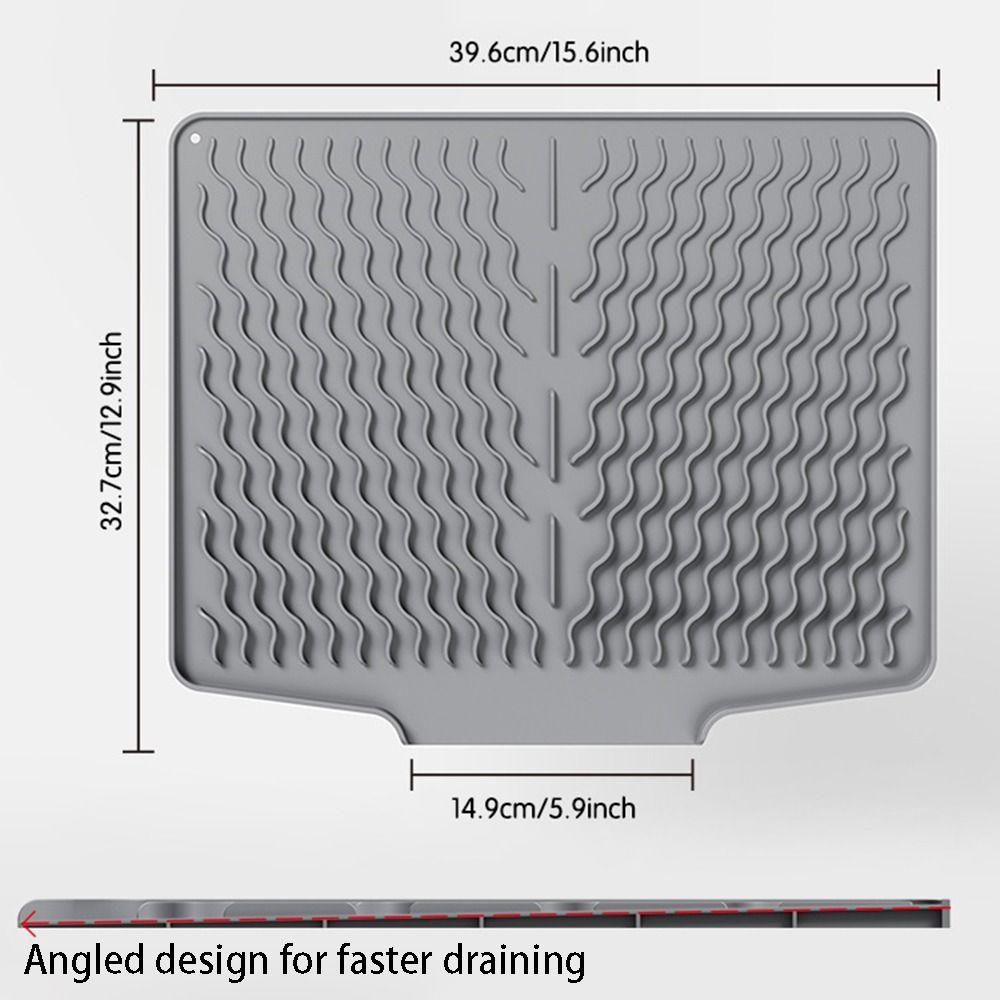 Large Silicone Dish Drying Mat Anti-scald Sink Mat Dish Rack Mat Folding Drainer Mat  Home