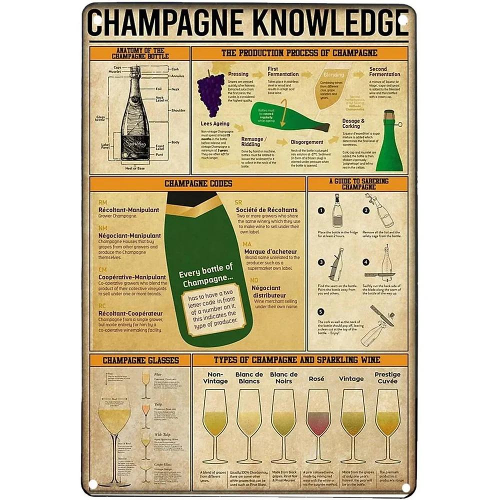 Französischer Champagner Retro Vintage Metall Blechschilder Poster Platte Wanddeko für Heim Bars Café Man Cave Clubs Retro Poster Plakette