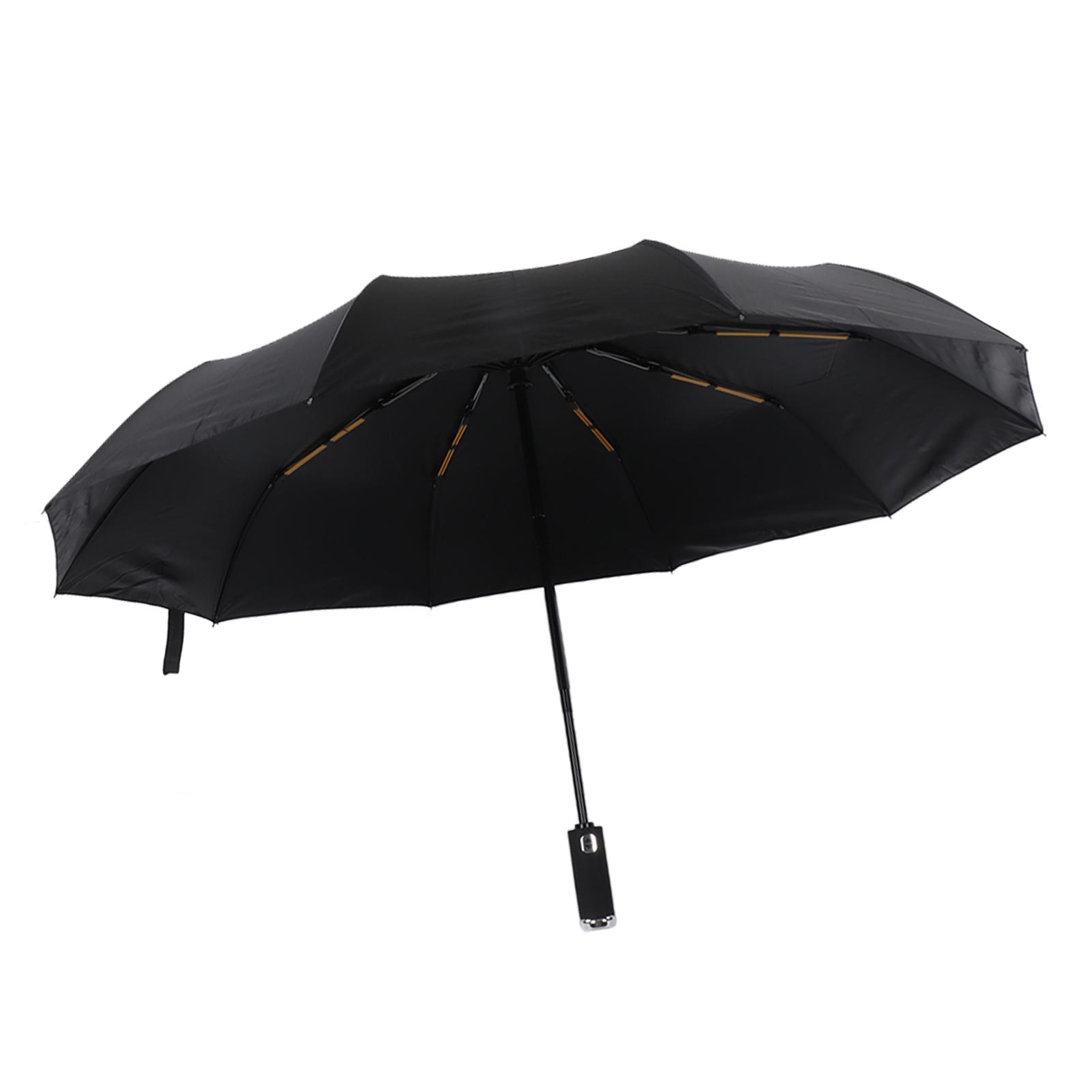 

Automatic Umbrella 10 Ribs Windproof Sun Protection Dual Use Travel Umbrella with LED Torch for Outdoor Travel Business