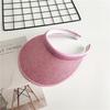 Women Summer Empty Top Visors Sun Hat Simple Solid Color Wide Brim Sunscreen Cap Female Outdoor Adjustable Travel Beach Hats