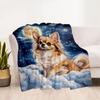 Rottweiler Moonlit Journey Flannel Blanket,Lightweight,Office Blanket,Sofa Blanket,Comfortable Blanket