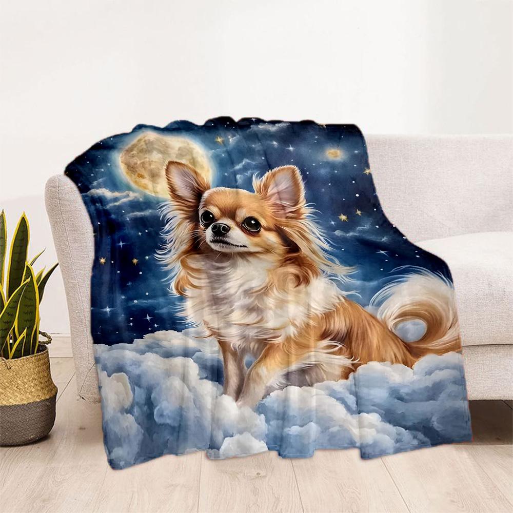 Rottweiler Moonlit Journey Flannel Blanket,Lightweight,Office Blanket,Sofa Blanket,Comfortable Blanket