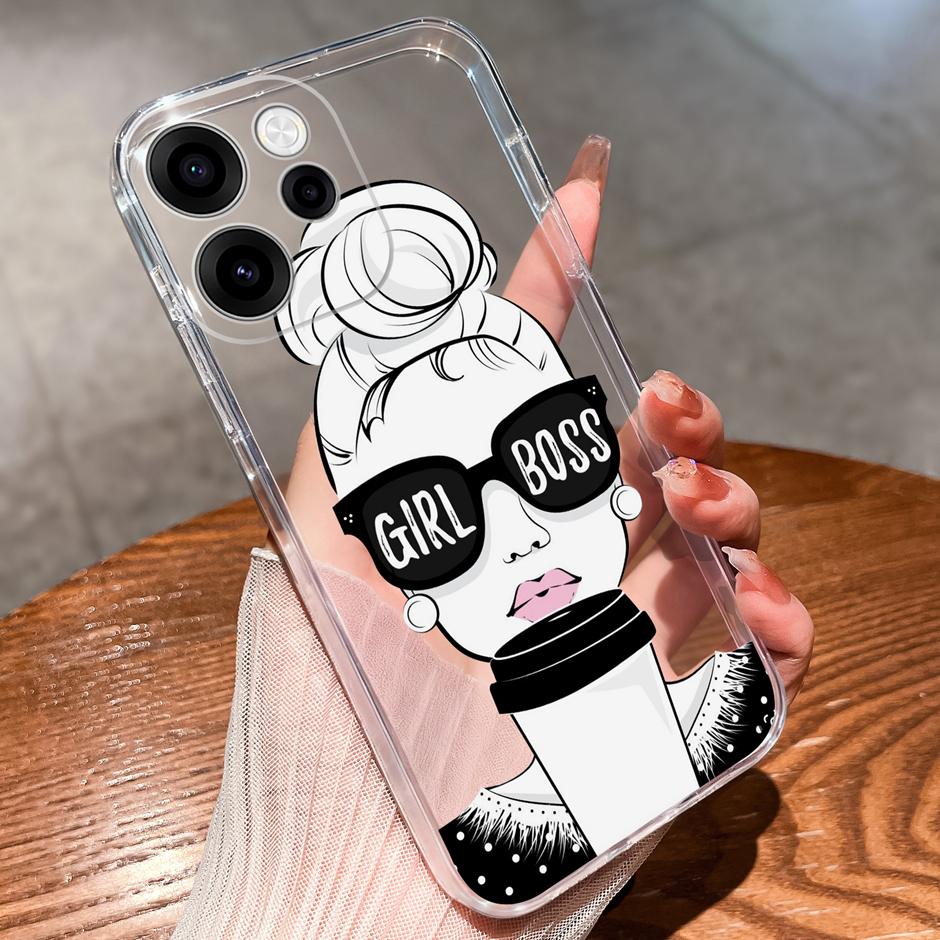Cases For OPPO Reno15 15F 15Pro Cute Girl Love Heart Lightweight Simplicity Soft Transparent Housing For Reno 15F 15 Pro Capa