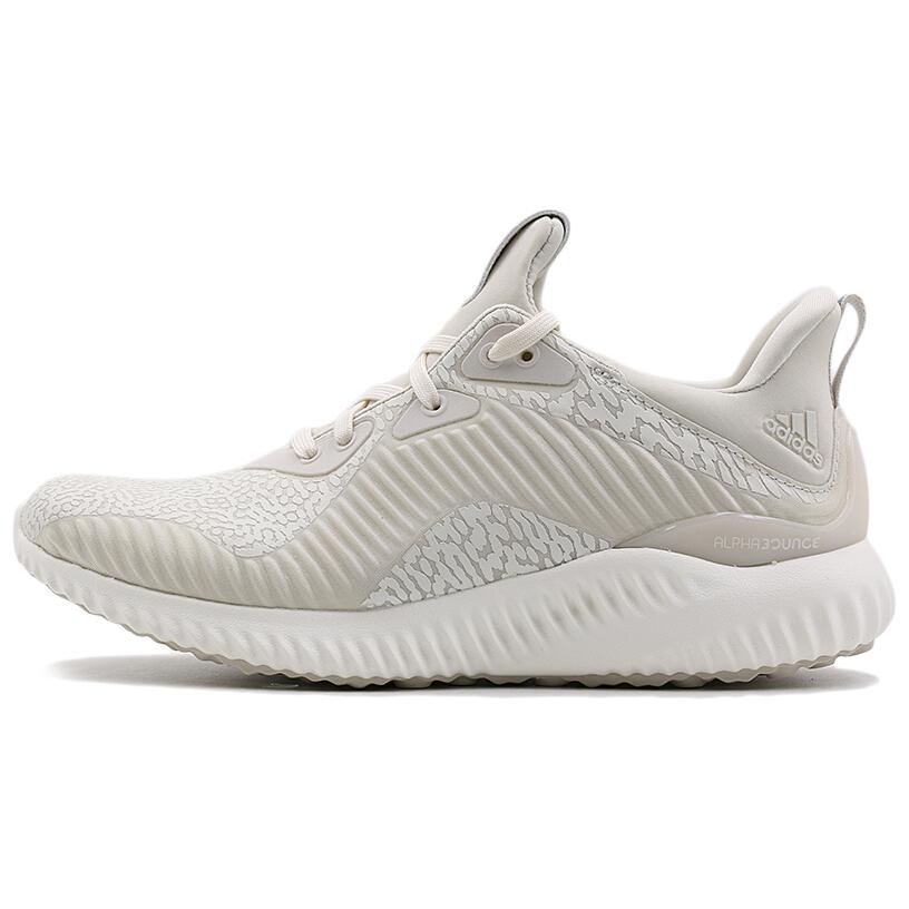 Adidas AlphaBounce Slip Resistant Abrasion Resistant Running Shoes Women's Ecru DA9568