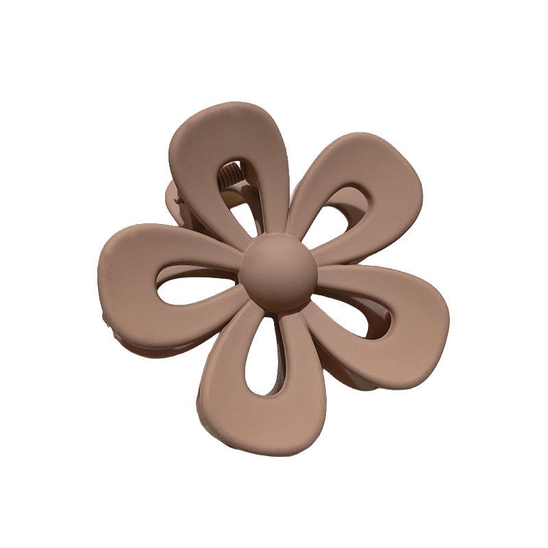 7cm Frosted Flower Claw Hair Clip - Five-Petal Candy Color Updo Accessory