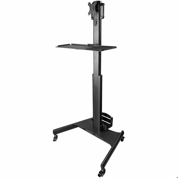 StarTech.Com Mobilní pracovní pult s držákem monitoru - Stojan pro PC skříň a klávesnici - Ergonomický počítačový vozík -