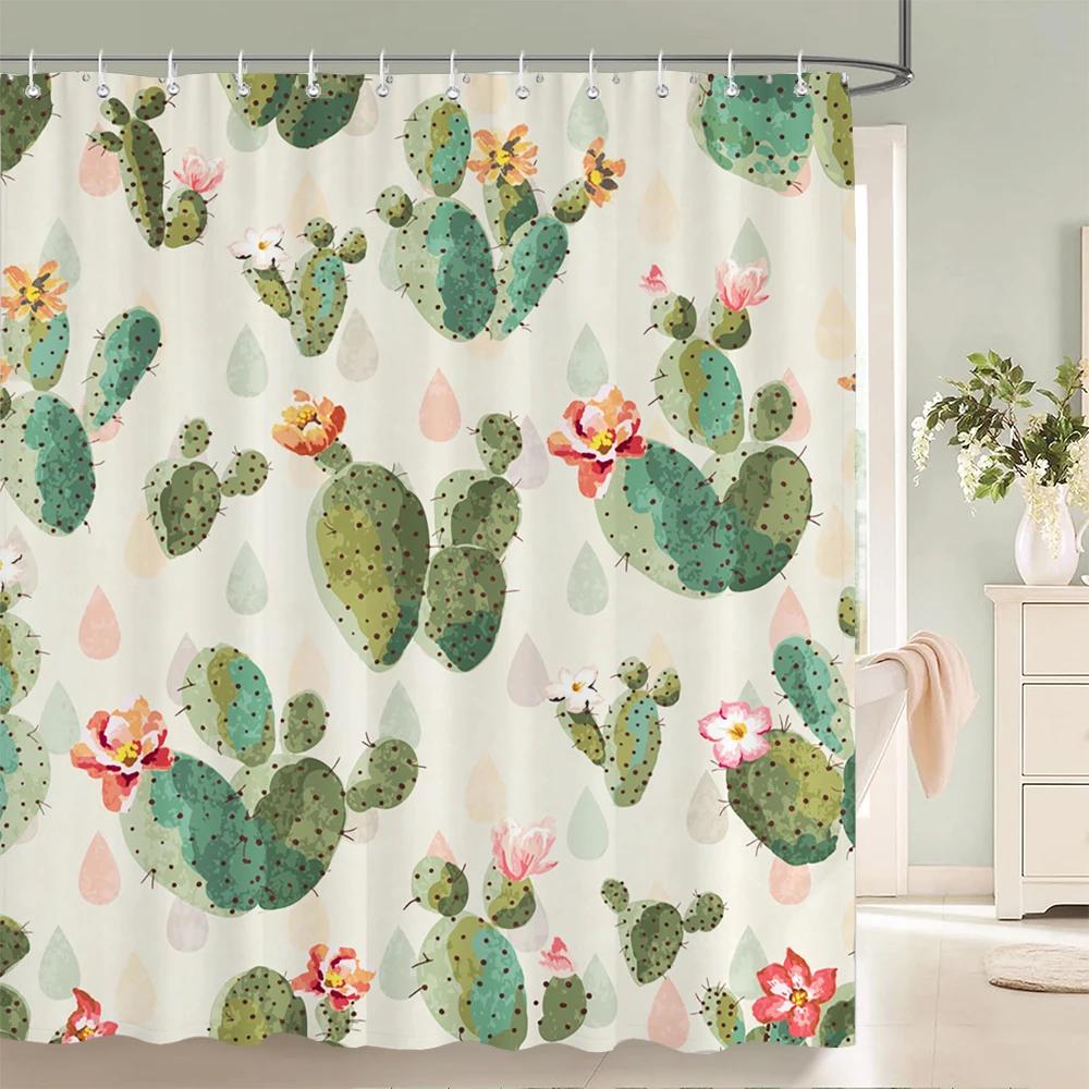 1 Pc Spring flowers and plants pattern Shower Curtain, Waterproof Fabric Bathroom Curtain Machine Washable for Bathtub Decor