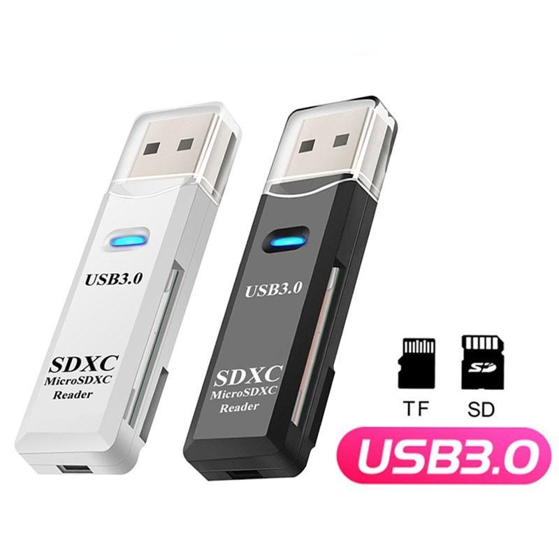 

2 в 1 Micro SD TF Card Reader USB3.0 CardReader Memory Flash Drive Багатофункціональний адаптер USB3.0 To SD TF Card чорний