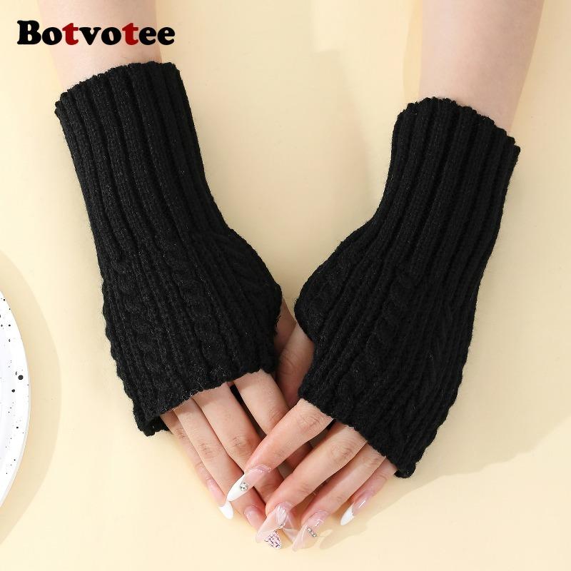 Botvotee Sleeves for Women Y2k Accessories Free Shipping Arm Sleeves Women Arm Warmers Winter Knit Warm Arm Guard Half Finger