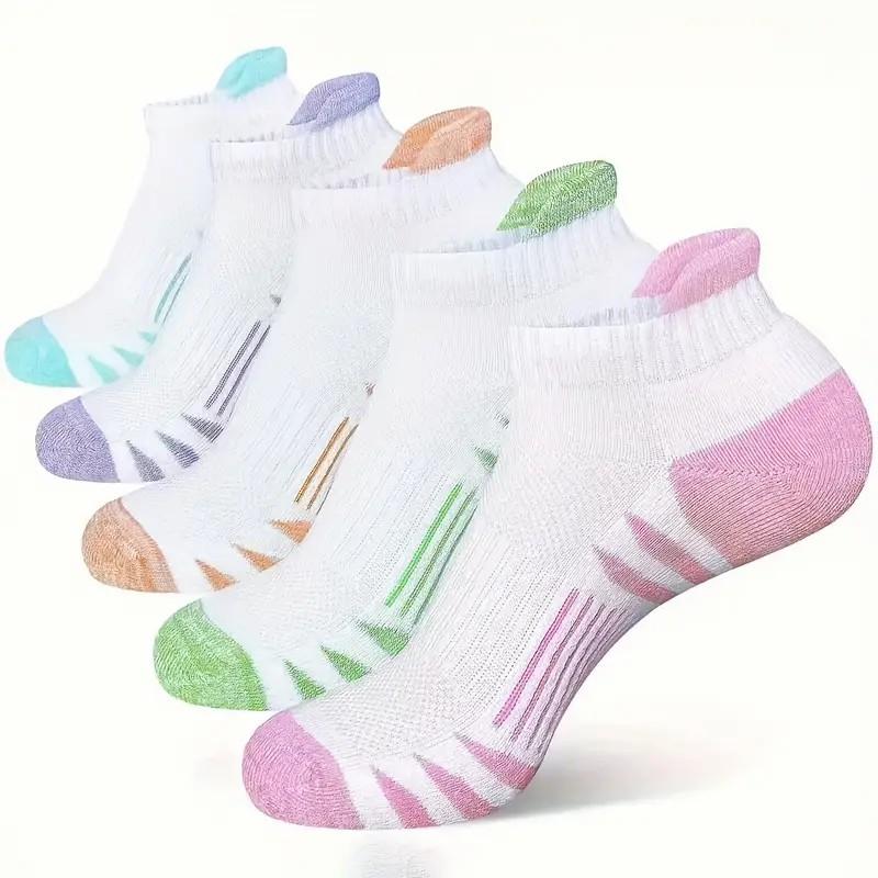 5/10 Pares Calcetines Deportivos Neutros de Moda Rayados Absorbentes del Sudor Transpirables para Correr al Aire Libre Baloncesto Calcetines Casuales para Pareja