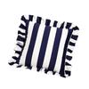 Stylish Square Pillow Cover With Ruffled Trim and Striped Pattern Design Throw Cushion Case For Sofa Bedroom Decors