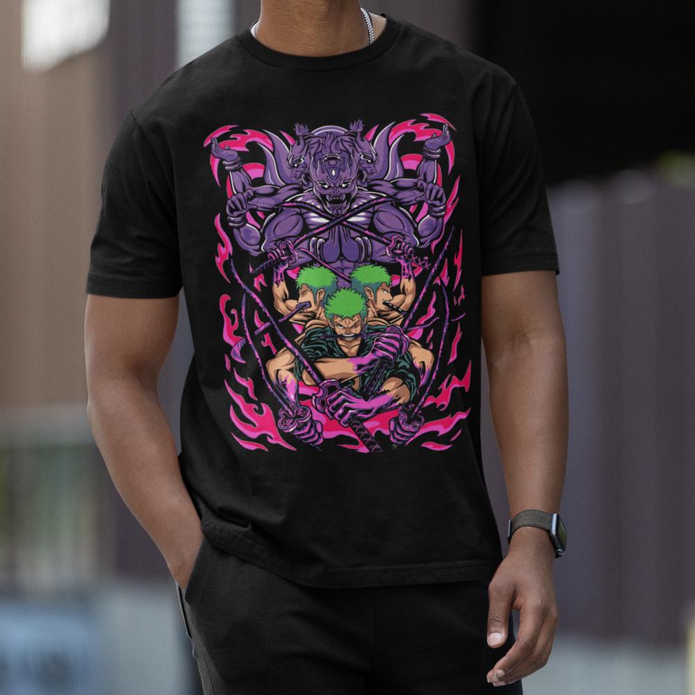 One Piece Roronoa Zoro Tee Samurai Style Unisex TShirt Cotton Shirt