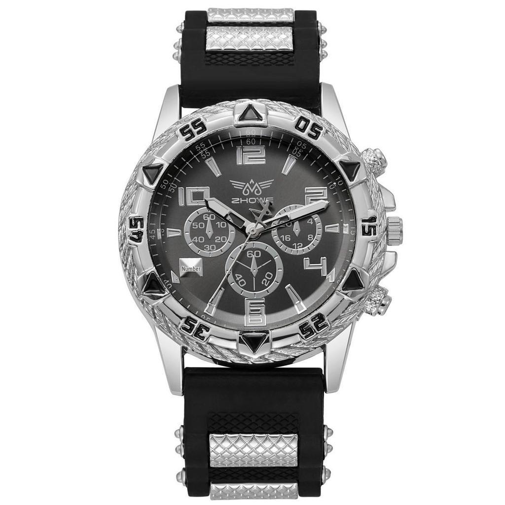 Men's Fashion Quartz Watch with Silicone Strap - Trendy Casual Wristwatch