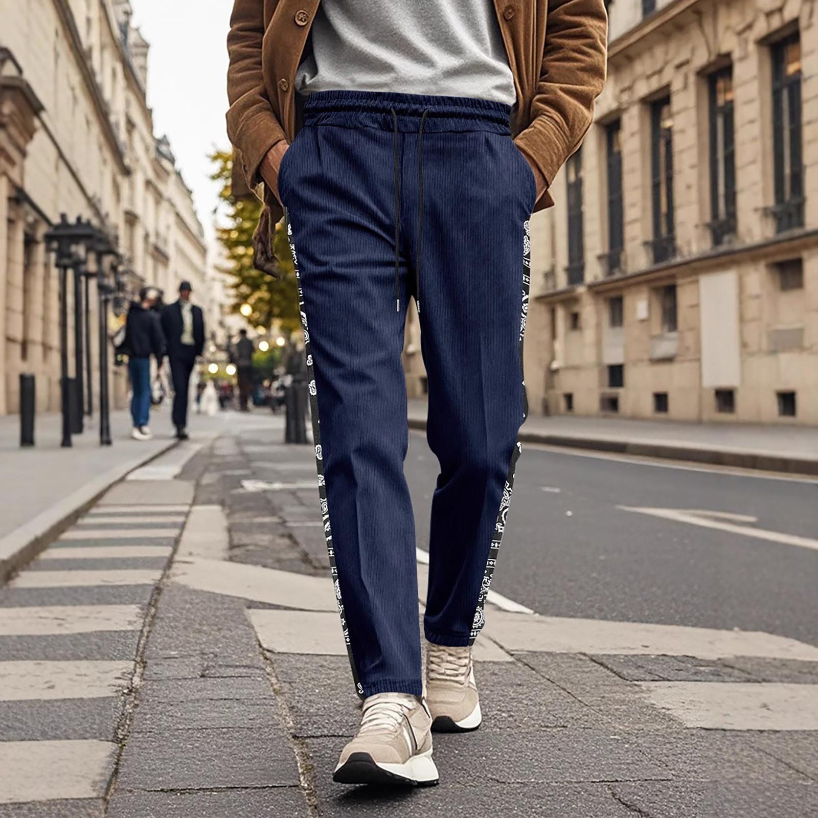 

Мужские комбинезоны, повседневные брюки с несколькими карманами и завязками, походные брюки, хлопковые саржевые брюки XL тёмно-синий