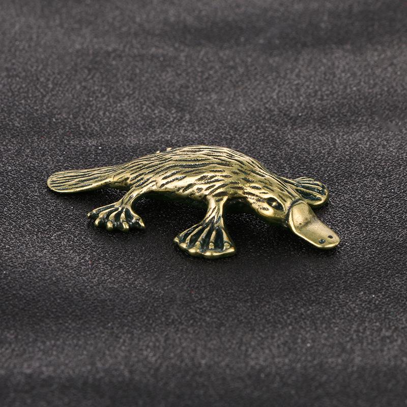 Vintage Brass Platypus Copper Ornament Tea Desk Pet - Antique Bronze Finish Handicraft