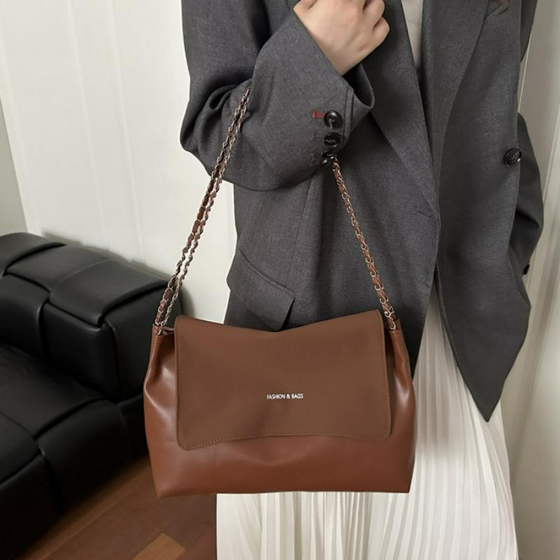 Nuove Borse a Tracolla Casual alla Moda per Donna Grande Capacità Vintage Borse da Spalla con Custodia Borsa a Catena Casual e Versatile con Texture