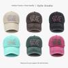 Spring/Summer Washed Cotton Curved Brim Baseball Cap with Letter Embroidery - Unisex Flat-Top Military Style