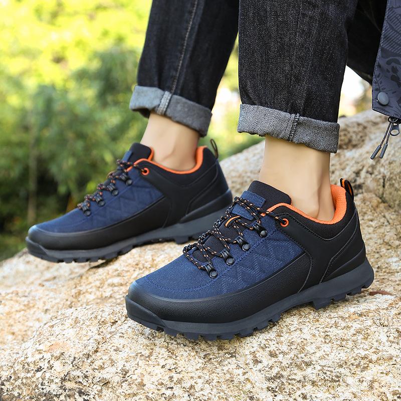 

Light outdoor hiking shoes, platform comfortable tooling shoes, manufacturers lace-up round head men s outdoor sports shoes 39 синий