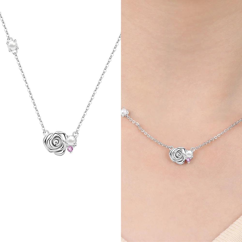 Authentic Purple Iris Flower Necklaces Sunflower Fourleaf Shamrock Pendant copper Necklaces Women Jewellery Fine Anniversary Gift