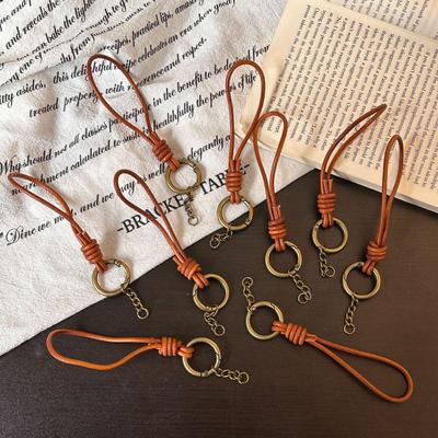 Retro Leather Keychain Pendant: Stylish, Simple Niche Accessory Lanyard