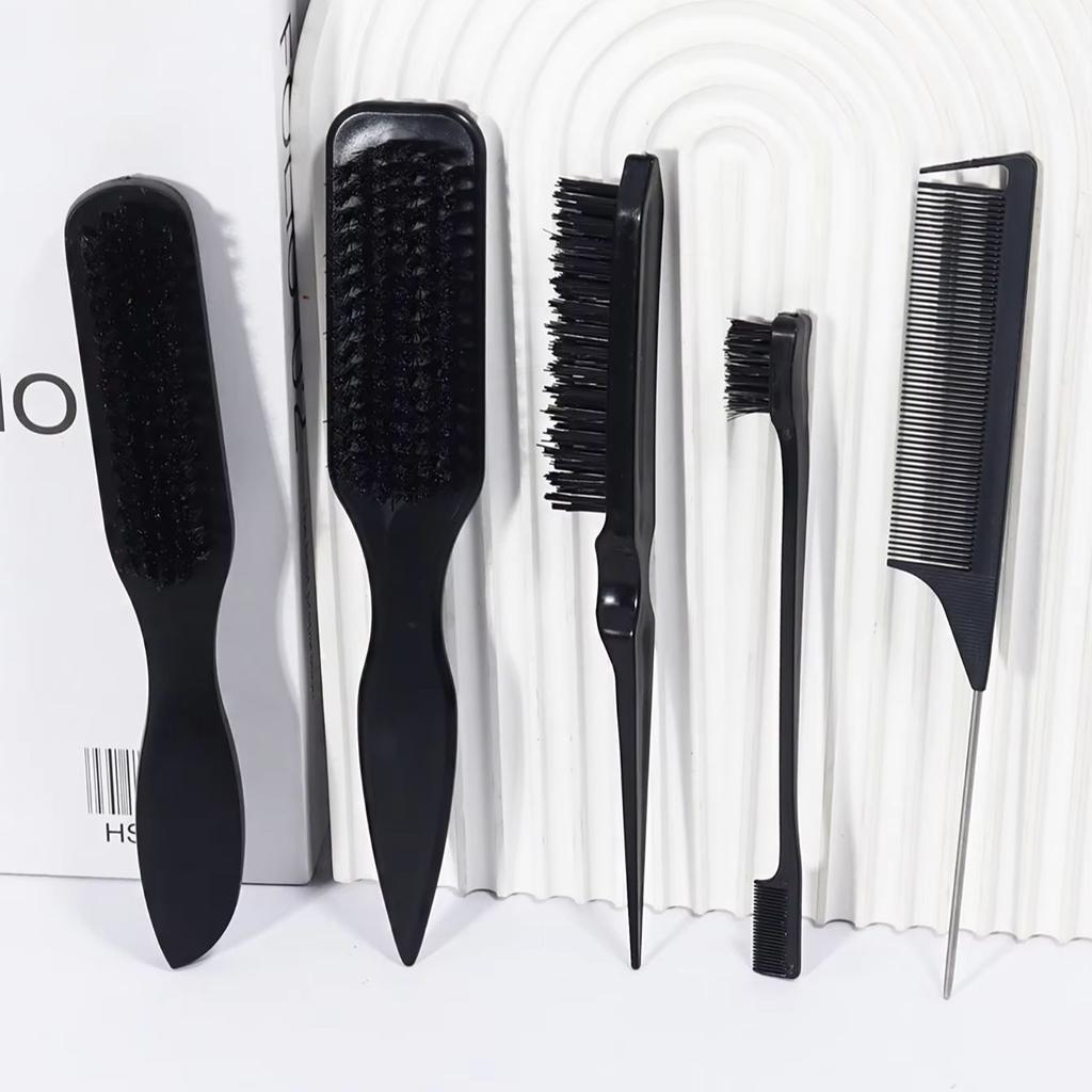 5pcs styling comb set, leopard print personalized styling brush, suitable for both dry and wet hair, special for real hair wigs