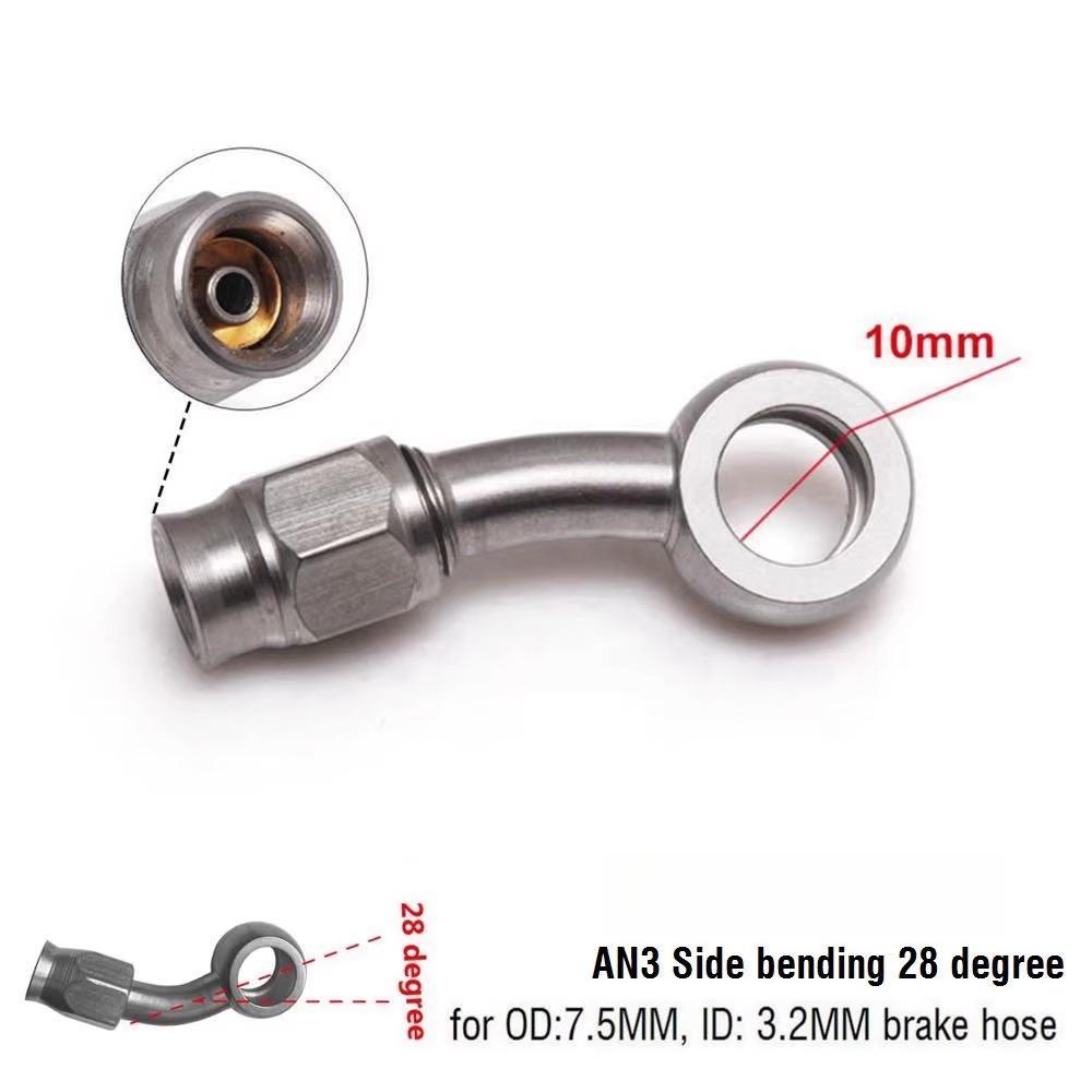 Suitable for Car and Motorcycle Brake Fisheye Stainless Steel Brake Hollow Steel Throat AN3 Oil Pipe Tee Banjo Joint