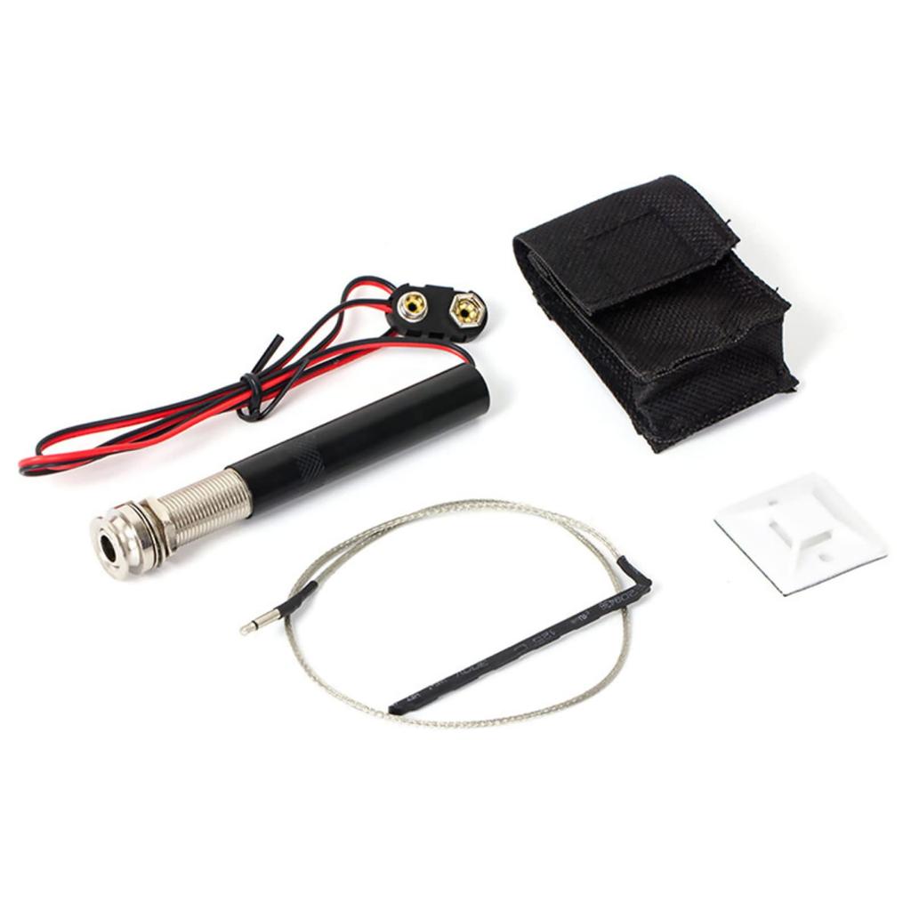 2023 Endpin Jack Preamp Pickup + Piezo Pickup + Bag Preamp Active Piezo Pickup Kit for Acoustic Guitar Parts