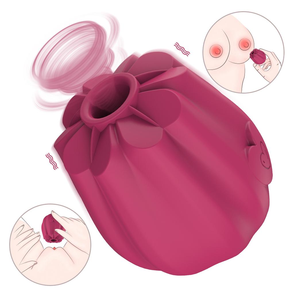 Rose Vibrator Vagina Sucking Vibrator Sucker Oral Licking Clitoris Stimulation Powerful Sex Toys For Women Rose Vibator Toy