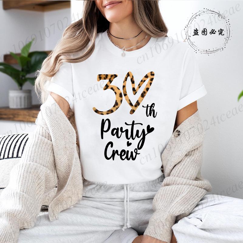 Retro Its My 30th Birthday Leopard Design Graphic TShirt for Unisex Crew Neck TShirts Birthday Party Aesthetic Tee Top Clothes