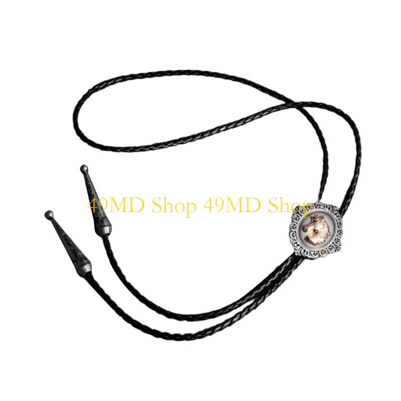 

49MD Bolo Tie for Men Carnivals Western Necktie Alloy Horse Head Buckle Bolo Tie for Shirt Sweater Decorative Necktie for Men чёрный