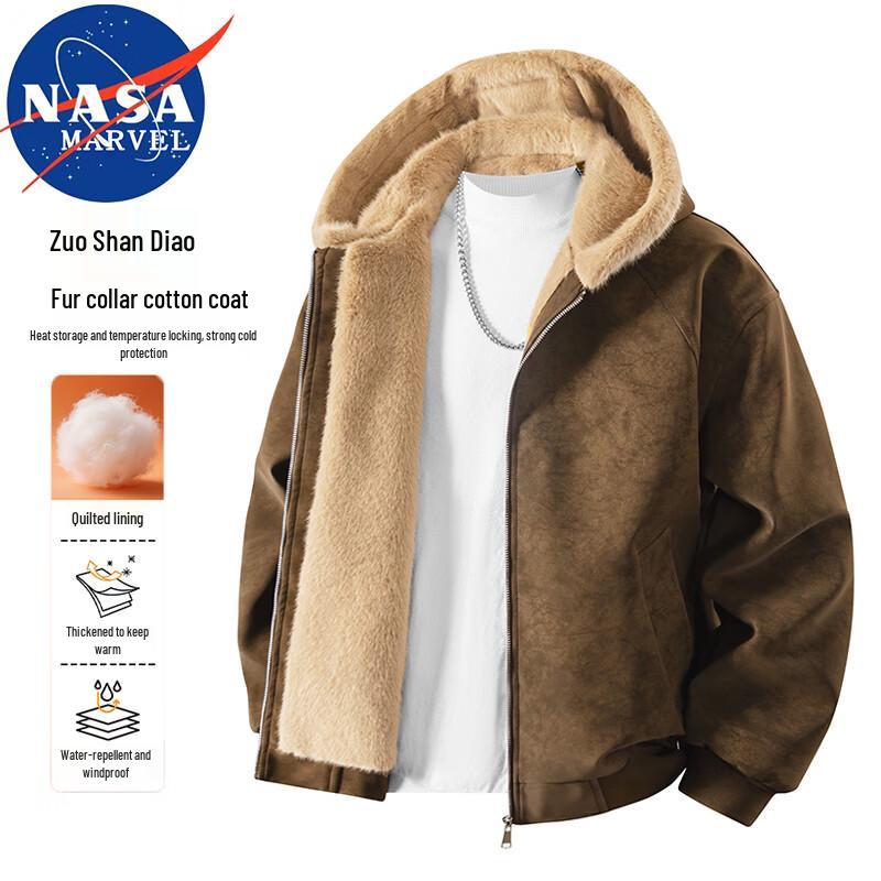 NASA MARVEL Men's Winter Fleece Lined Hooded Jacket