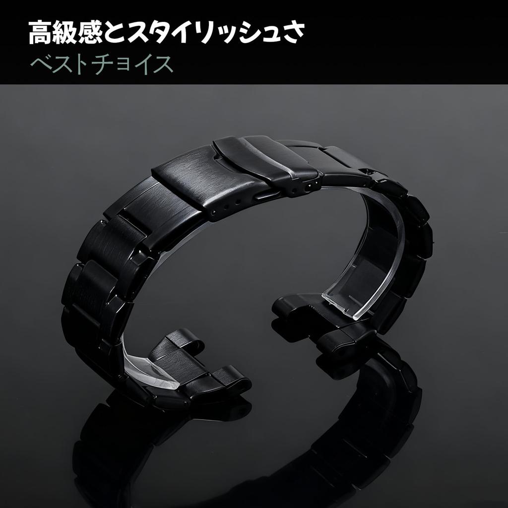 Tyqzor Compatible Stainless Steel Bracelet Watch Band Replacement Strap G-SHOCK GST-B100/GST-S120/GST-S100D/GST-S300/GST-W100/GST-W300 Men's