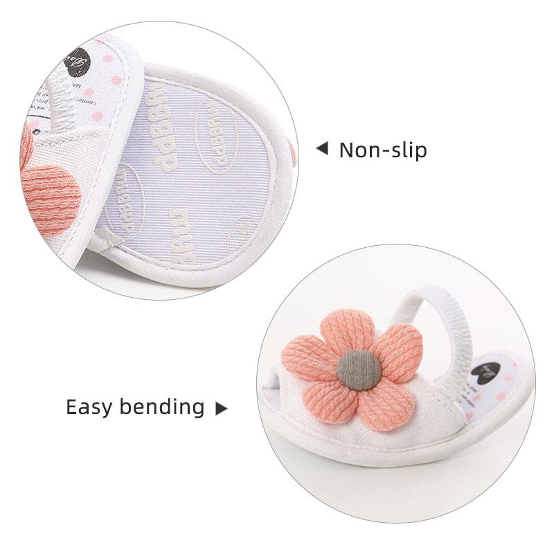 Cute Flower Baby Girls Sandals Summer Soft Soled Newborn Floor Shoes Indoor Non-slip Lightweight Toddler Girl Sandals Shoes