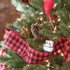 63mm Christmas Ribbon Wired Classic Plaid Thicker DIY Anti Fade Gift Packing Imitation Flax Large Bowknot Making Xmas Tree Ribbon