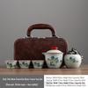 Azure Green Ru Kiln Portable Travel Tea Set