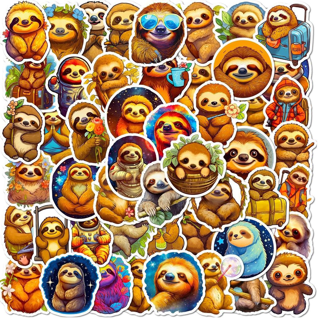 50 Cartoon Cute Sloth Stickers TEMU New Cute Sloth Doodle Stickers
