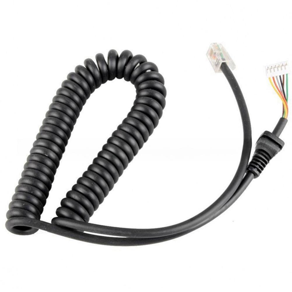 Schwarzes Ersatzmikrofonkabel für Yaesu FT7800 8800 8900 1807 Funkgeräte Verstellbare Länge Spulendurchmesser Vier Millimeter