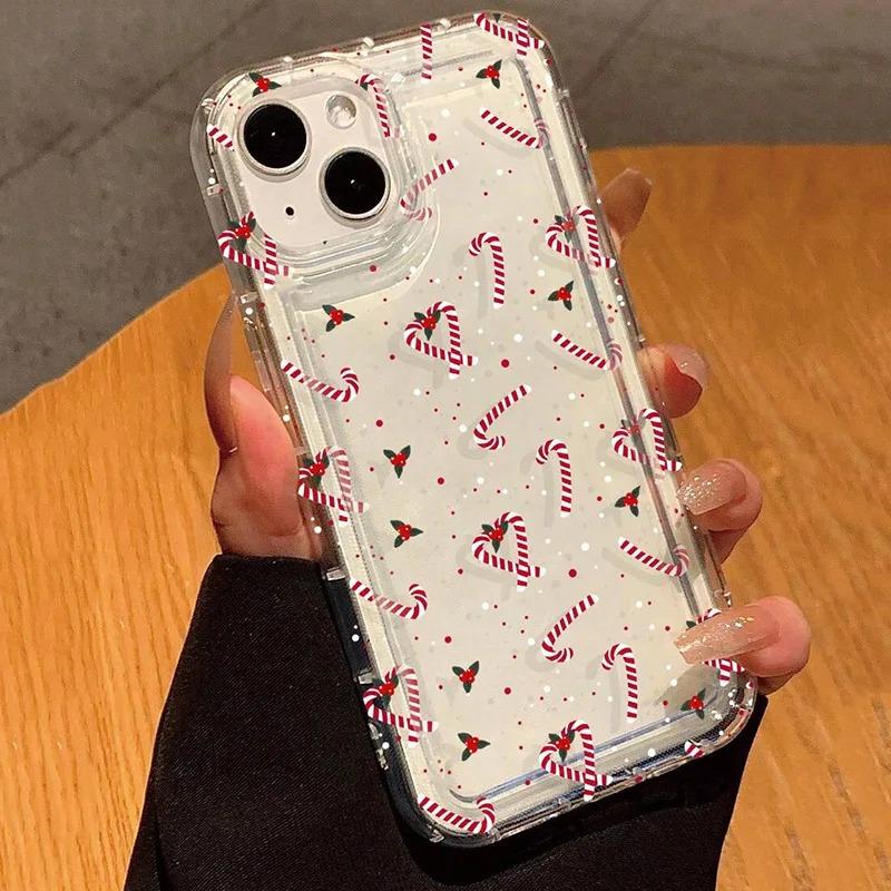 Zimní Vánoční Grafický Potisk Průhledný Kryt Pro iPhone 16 15 14 13 12 11 Pro Max 16E XS XR SE2 7 8 Plus SE2 SE3 Nárazuvzdorný Kryt