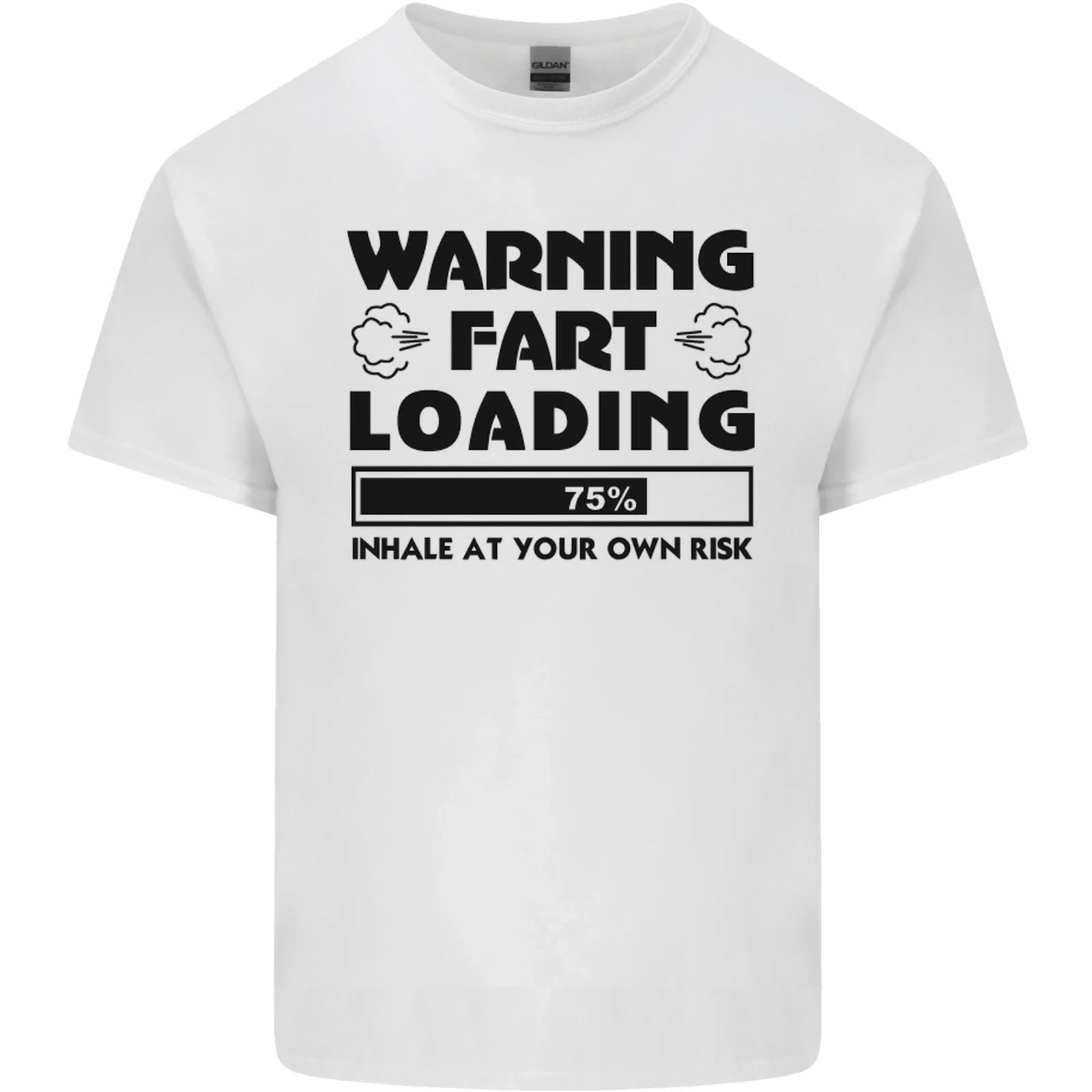 Warning Fart Loading Funny Farting Rude Kids T-Shirt Childrens L