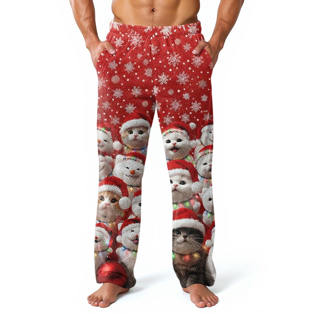 Men's Allover Printed Home Pants Sleeping Pajama Pants Long Pants Pajama Pants