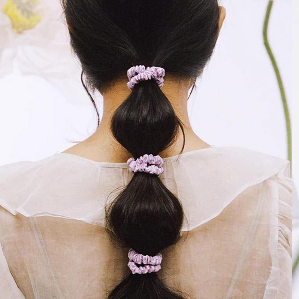 4PCS 100% Silk Watermelon Red Scrunchies Hair Ties Hair Scrunchies Women Hair Accessories