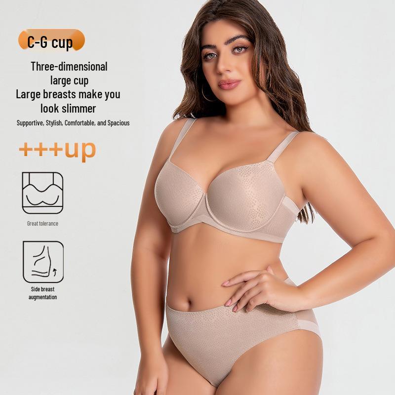 Plus Size Full Cup Bra Set: Minimizing, Anti-Sagging, Breathable, and Supportive for Larger Busts