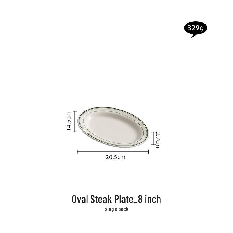 

Dexston High-Temp Ceramic Steak & Fish Plate for Western Restaurant Ovens Standard