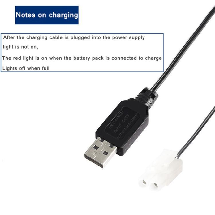 4.8V 200mA NiMh/NiCd Battery USB Charger Packs KET-2P Plug USB Charging Cable
