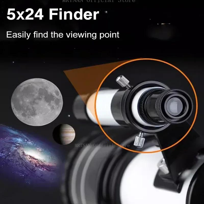 150X Astronomical Telescope , 70mm Aperture Refractor Portable Travel Telescope with Phone Adapter Stargazing Moon Hunting